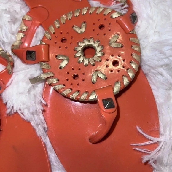 Jack Rogers Jelly Sandals size 8 Orange and Yellow / Gold Detail - Picture 2 of 5